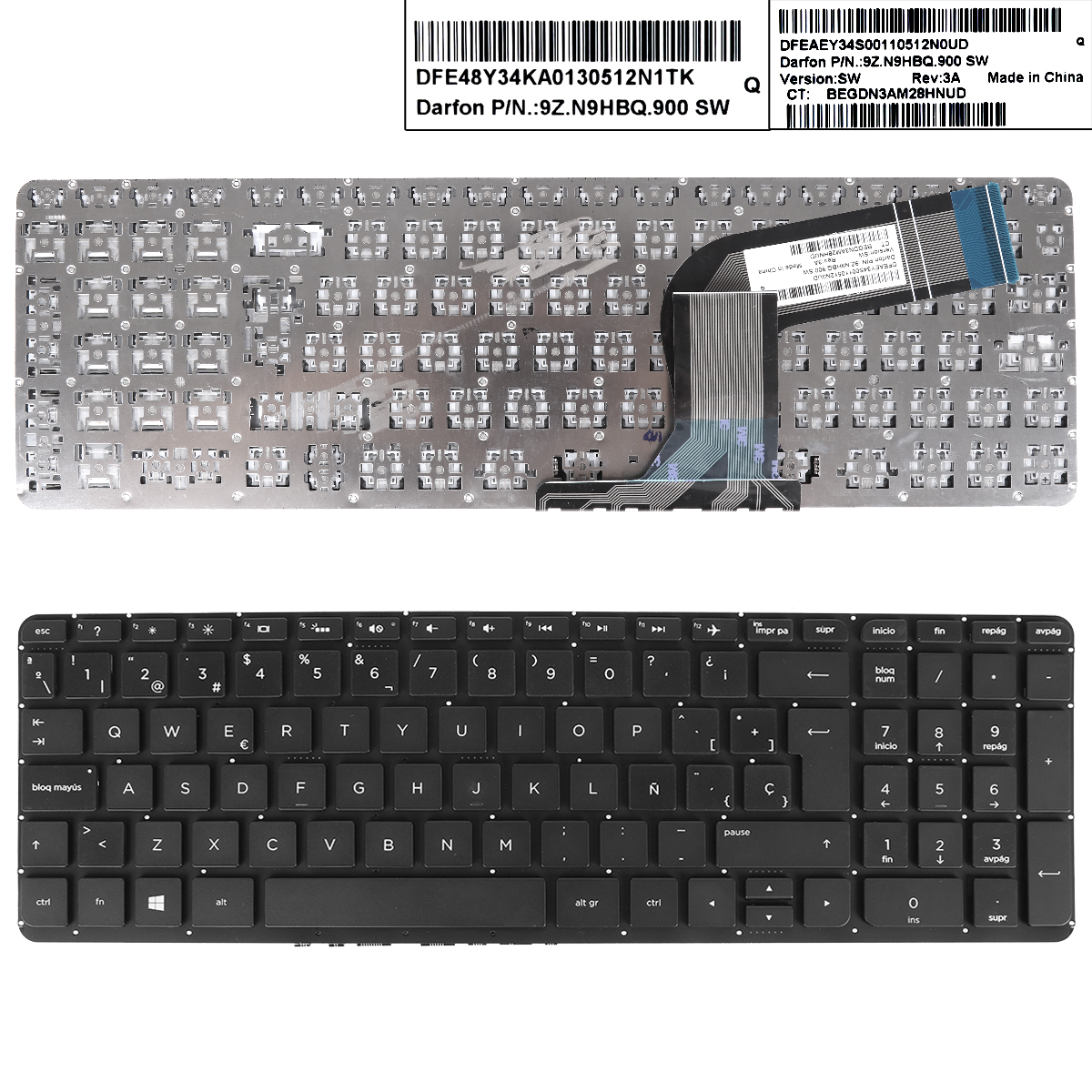 Picture of New Replacement Laptop Keyboard For HP Pavilion 15-P 17-F BLACK (Without FRAME,Without Foil,Win8) SP Layout